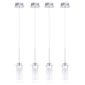 4er Set LED Hängeleuchten aus Chrom und Glas AGGIUS 1