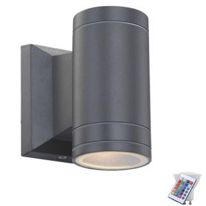RGB LED Außenlampe aus Aluminium in grau für den Garten