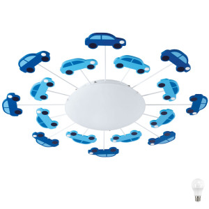 LED Deckenlampe mit blauen Autos für Kinder DALIA