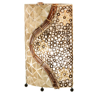 Mediterrane Tischlampe mit Muschelmosaik BALI