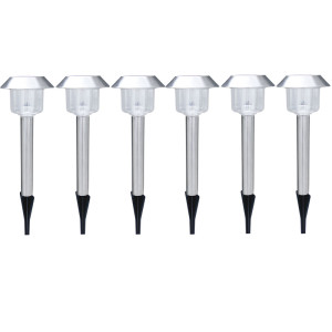 6er Set LED Solarleuchten aus Edelstahl für Ihren Garten SOLAR