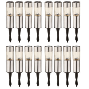 16 LED Edelstahl Solarlampen für den Außenbereich