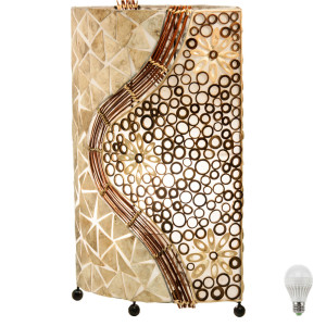 Mediterrane LED Tischlampe mit Muschelmosaik BALI