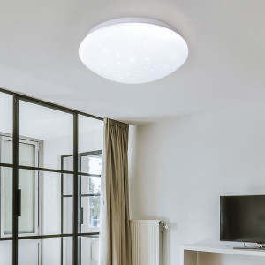 LED Deckenleuchte, kaltweiß,  Sternenhimmel Effekt, D 29 cm