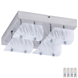 Elegante LED Deckenleuchte aus Glas GRANAT