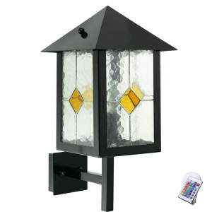 RGB LED Wandleuchte aus hochwertigem Dekor Glas für Außen