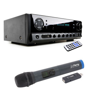 Bluetooth Receiver mit USB Funkmikrofon DJ-Karaoke 12