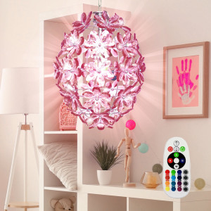LED RGB Hängeleuchte mit Blüten Design