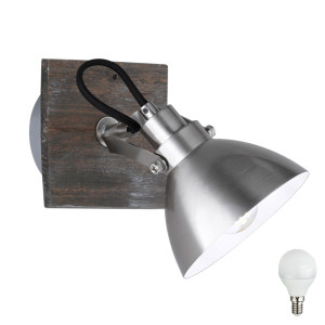 Design LED Wandleuchte mit beweglichem Spot TIMBER