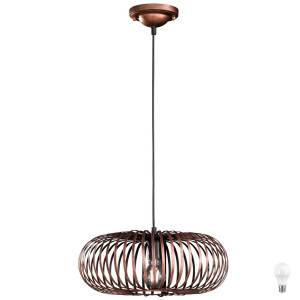 Vintage LED Pendelleuchte mit Käfig Kupfer-färbig JOHANN