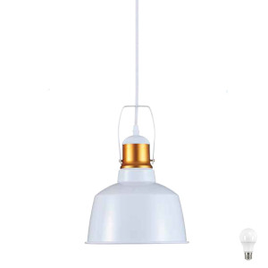 LED Hängelampe mit weiß goldenem ALU Lampenschirm VT-7422