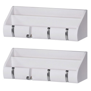 2er Set Wandregale mit Ablage und Haken