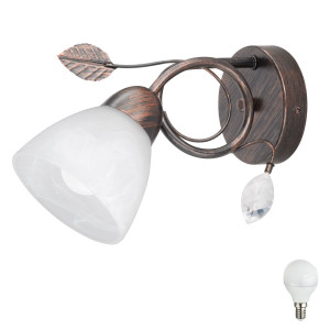 LED Wandleuchte mit  Lampenschirm aus Alabasterglas TRADITIO