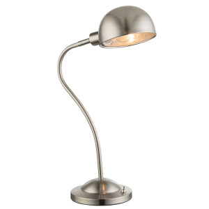 Tischleuchte, silber-metallic, Spot beweglich, H 35 cm