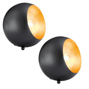 2er Set Tischlampen in schwarz gold für Ihr Esszimmer BILLY