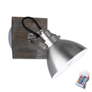 Design RGB LED Wandleuchte mit beweglichem Spot TIMBER