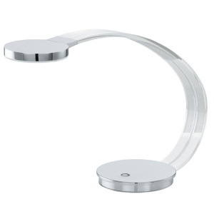 Design LED Tischleuchte in Chrom schwarz verstellbar ELOEN