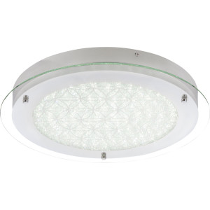 Deckenlampe, Glas, Chrom, Kristalle CHAITEN