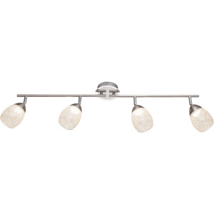 LED Deckenlampe, Kristall, Chrom, Spots verstellbar, L 80 cm