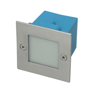 LED Einbaustrahler, Edelstahl, Glas, eckig, neutralweiß