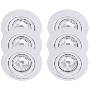 6x LED Einbauspots für den Wohnraum QUALITY LINE