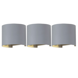 3er Set LED Wandleuchten für den Hof zum verstellen VT-756G