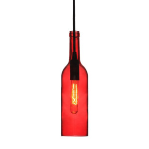 Hängelampe im Flaschen Design aus rotem Glas VT-7558