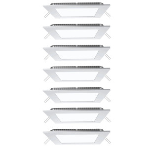 7er Set LED Einbaustrahler Panels aus Aluminium VT-607