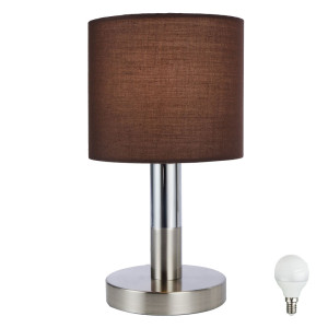 Design LED Tischleuchte mit Textil Lampenschirm BETTY