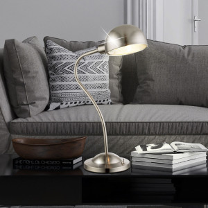 LED Tischleuchte in silber-metallic mit Schalter NOSY