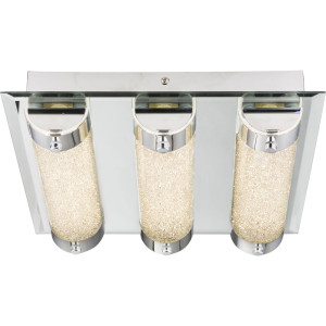 Luxus LED Deckenlampe aus Chrom mit Kristallen