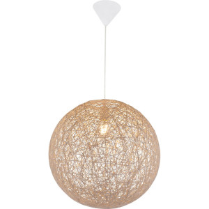 Design Pendellampe aus Papiergeflecht in beige COROPUNA