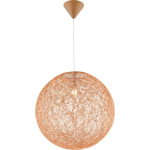 Hängelampe, Papiergeflecht, Kugel, Gold, 44 cm, COROPUNA
