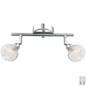 LED Deckenlampe 2-flammig mit Chromnetz verstellbar