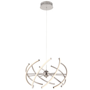 LED Hängeleuchte, silber, Schirm verstellbar, 50 cm