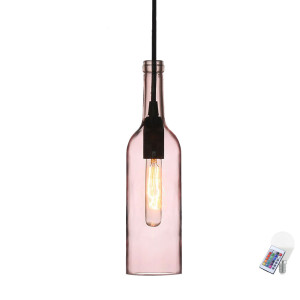 RGB LED Hängelampe im Glasflaschen Design in pink VT-7558