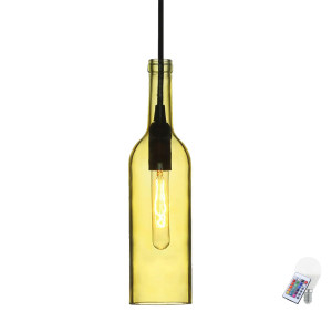 RGB LED Hängelampe im Glasflaschen Design in gelb VT-7558