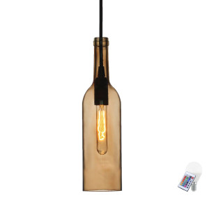 RGB LED Design Pendellampe aus Glas in Flaschenform VT-7558