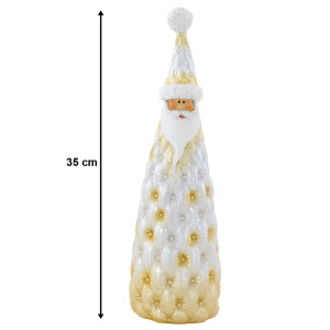 Weihnachtsmann, Dekofigur, Keramik, Gold, H 35 cm