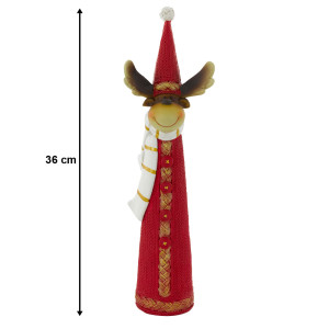 Weihnachts Rentier, Dekofigur, rot-weiß, H 36 cm