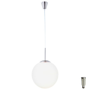 Elegante LED Hängeleuchte mit Opal Kugel Balla