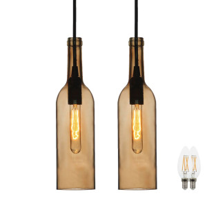 2er Set LED Hängeleuchten im Flaschen Design VT-7558
