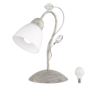 Moderne LED Tischleuchte mit Blättern aus Metall TRADITIO