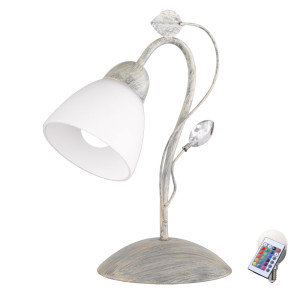 Design RGB LED Tischleuchte mit Blättern aus Metall TRADITIO