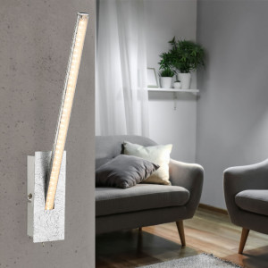 LED Wandlampe, Metall, Kristalle, Silber, H 35 cm