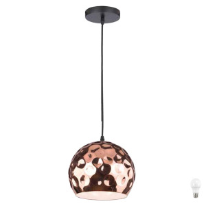 LED Hängelampe im Hammerschlag Design in roségold VT-8200