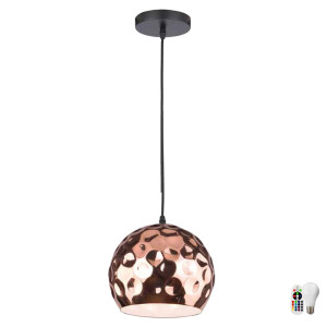 RGB LED Hängelampe in Hammerschlag Optik in roségold VT-8200