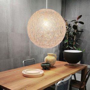 Design LED Pendelleuchte für den Wohnraum in beige COROPUNA