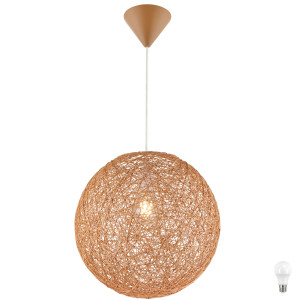 LED Pendellampe für den Wohnraum in taupe braun COROPUNA