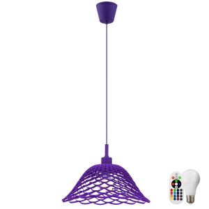 RGB LED Pendellampe in Purple mit Fernbedienung CHERRY
